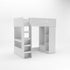 Kidsaw - Kudl, High Sleeper Bed, with Desk, Storage and Hanging Area in White